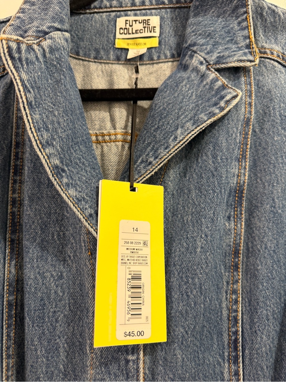 NWT Sleeveless Denim Button Front Midi Dress Future Collective Jenee Naylor - Picture 2 of 4